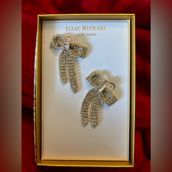 Isaac Mizrahi Silver Bow Earrings - Picture 1 of 2